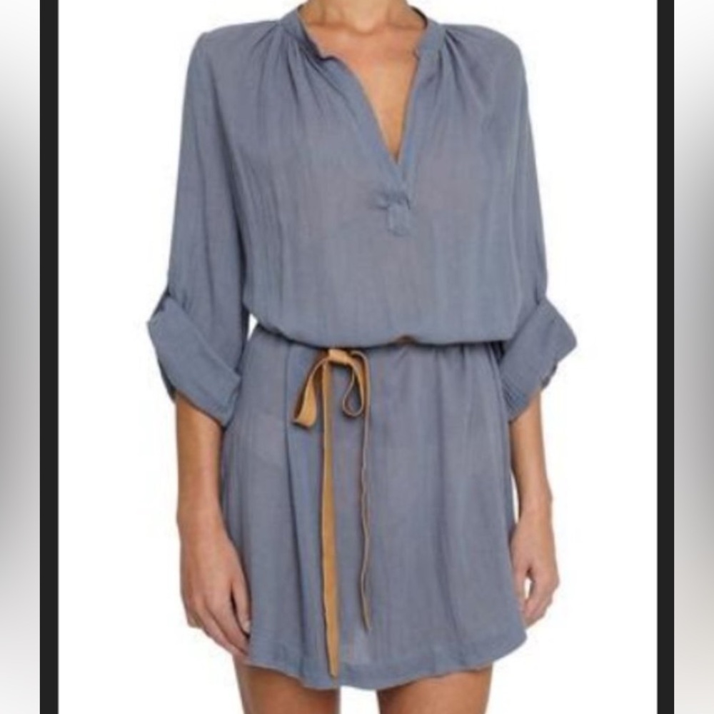 NWT Eberjey Summer of Love Lightweight Darwin Dusty Blue Cover Up Dress M/L